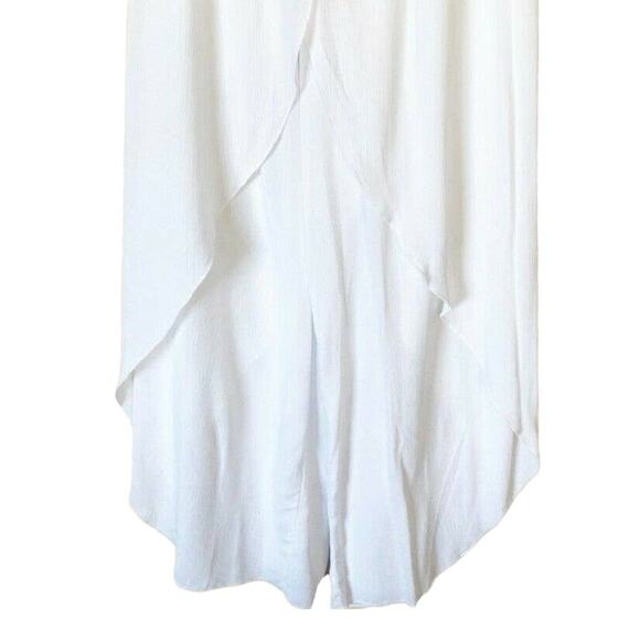 BOHO Pants T.Zovich Relaxed Wrap Slit Boho Beach Vacation High Rise White Small - Picture 7 of 8